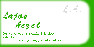 lajos aczel business card